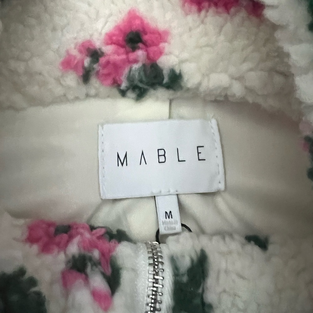 Mable Floral Fleece Jean Jacket